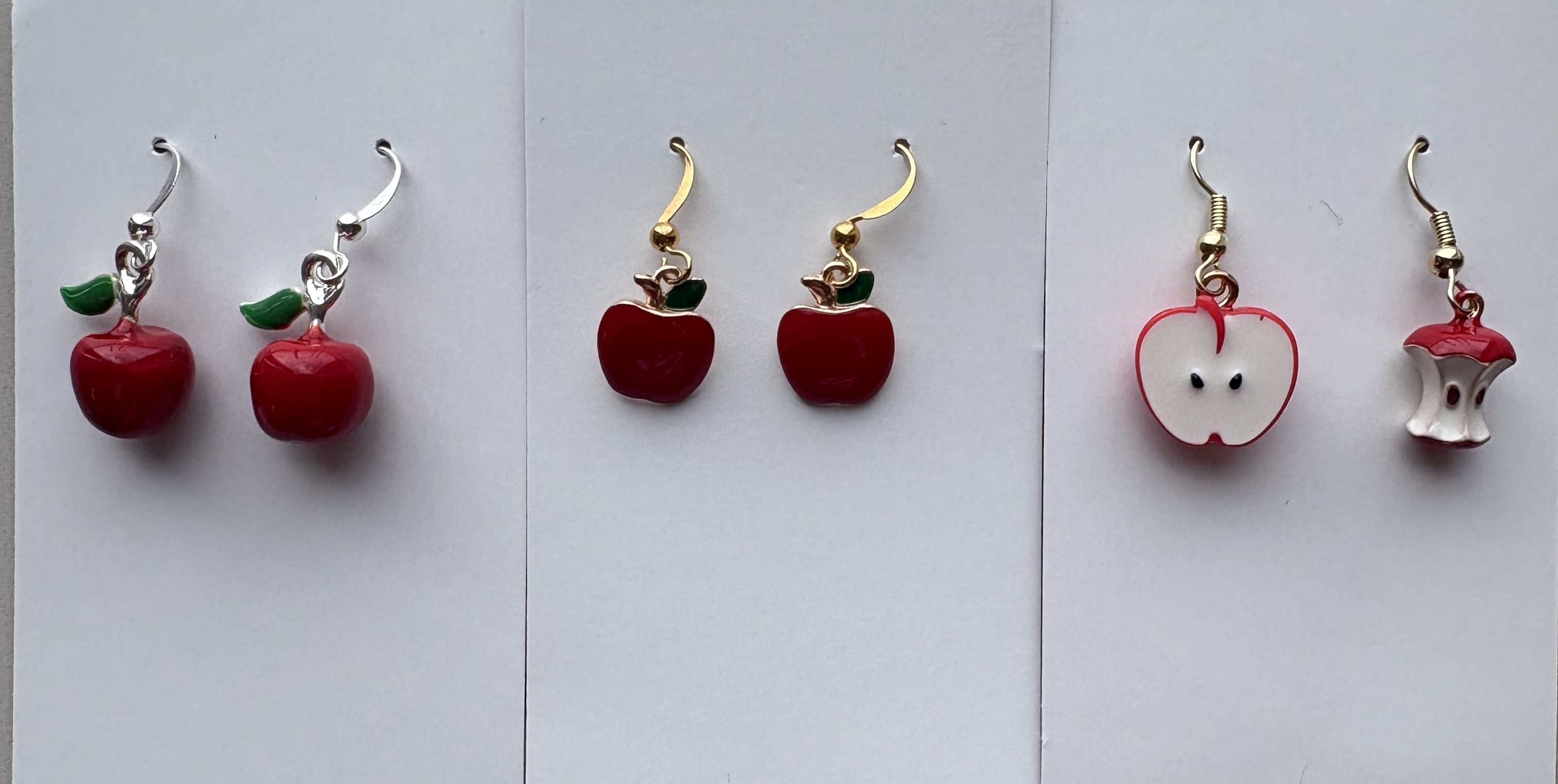 Red apple charm earrings