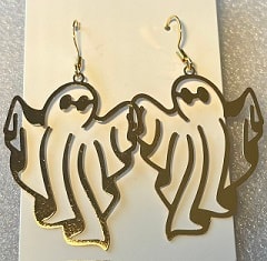 Ghost couple holding hands earrings