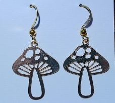 Mushroom earrings with cutout details