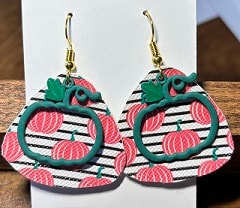 Green pumpkin earrings