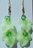 Green jade carved ornamental earrings