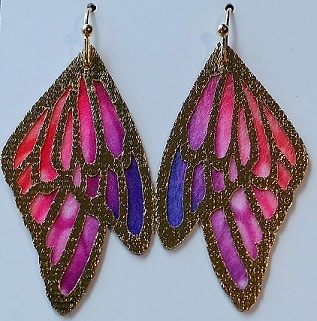 Butterfly wing shaped earrings